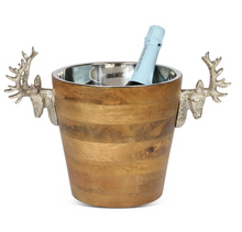 Load image into Gallery viewer, Culinary Concepts Huntsman Stag Head Wooden Wine Cooler
