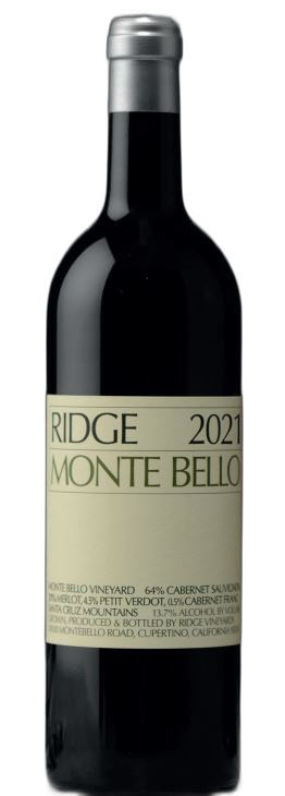 Ridge Monte Bello 2021 - [in bond ex vat] (3 x 75cl) en primeur landing September 2024