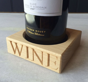 Culinary Concepts 'Wine' Beech Wood Single Bottle Coaster