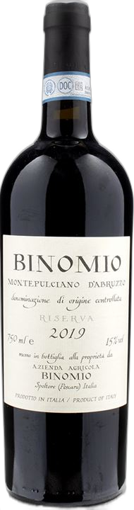 Binomio Montepulciano d’Abruzzo Riserva 2019